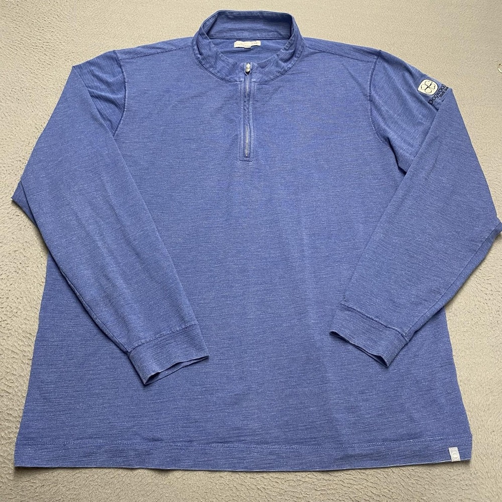 Peter Millar Pullover Mens 2XL Blue 1/4 Zip Stretch Golf Shirt Dogwood Bank